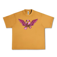 Peanut Butter Breast Cancer ribbon with angel wings Urban Heavy Tee - FaDigitalArtStudio