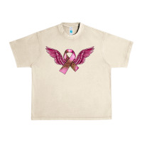 Sandshell Breast Cancer ribbon with angel wings Urban Heavy Tee - FaDigitalArtStudio