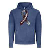 Vintage Denim Gray Ribbon American Football Vintage Hoodie - BundleAndBundleShop