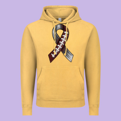 Gray Ribbon American Football Vintage Hoodie Designed By Bundleandbundleshop