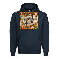 Navy pumpkin spice Zipper Hoodie - AdoDesignShop