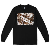 Black cowhide leopard background Long Sleeve Tee - RanaPortraitStore