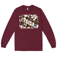 Burgundy cowhide leopard background Long Sleeve Tee - RanaPortraitStore