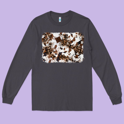Cowhide Leopard Background Long Sleeve Tee Designed By Ranaportraitstore