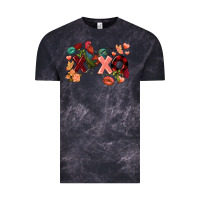 Cloud Black Rooster Valentine's Day xoxo Vintage Tee - FaDigitalArtStudio