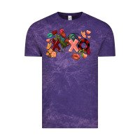 Cloud Purple Rooster Valentine's Day xoxo Vintage Tee - FaDigitalArtStudio