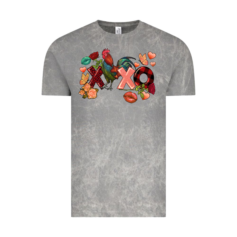 Rooster Valentine's Day Xoxo Vintage Tee by FaDigitalArtStudio | Teevron