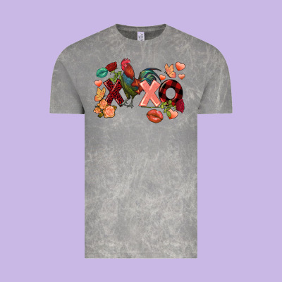Rooster Valentine's Day Xoxo Vintage Tee Designed By Fadigitalartstudio