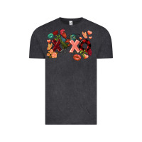 Vintage Black Rooster Valentine's Day xoxo Vintage Tee - FaDigitalArtStudio