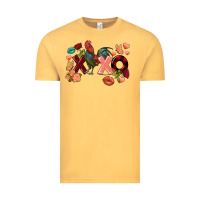 Vintage Mustard Rooster Valentine's Day xoxo Vintage Tee - FaDigitalArtStudio
