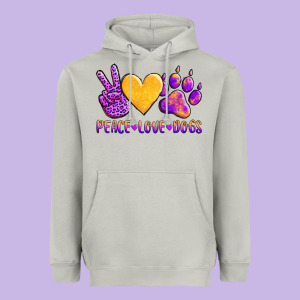Peace Love Dogs Heavyweight Hoodie Designed By Adodesignshop
