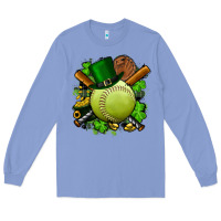 Colony Blue st.patrick's day softball Long Sleeve Tee - FaDigitalArtStudio