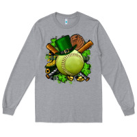 Heather Grey st.patrick's day softball Long Sleeve Tee - FaDigitalArtStudio