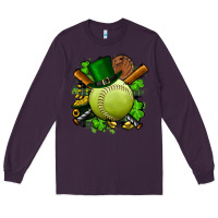 Plum st.patrick's day softball Long Sleeve Tee - FaDigitalArtStudio
