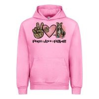 Fuchsia Pink peace love pitbull Urban Hoodie - JahusDesignShop