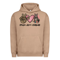 Pigment Burro peace love pitbull Urban Hoodie - JahusDesignShop