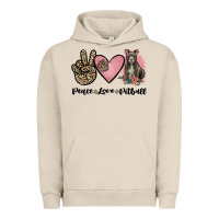 Pigment French Oak peace love pitbull Urban Hoodie - JahusDesignShop