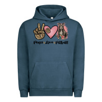 Pigment Midnight Navy peace love pitbull Urban Hoodie - JahusDesignShop