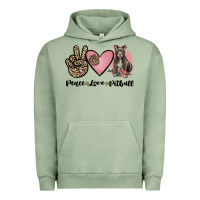 Pigment Oil Green peace love pitbull Urban Hoodie - JahusDesignShop