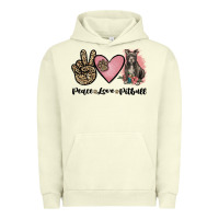 Pigment Pistachio peace love pitbull Urban Hoodie - JahusDesignShop