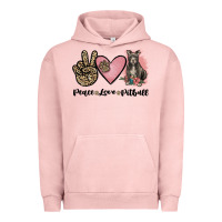 Pigment Salmon peace love pitbull Urban Hoodie - JahusDesignShop