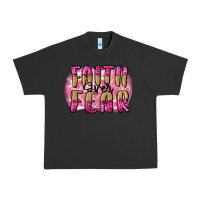 Pigment Black Faith over fear  Breast Cancer Awareness Urban Heavy Tee - FaDigitalArtStudio