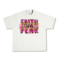 Pistachio Faith over fear  Breast Cancer Awareness Urban Heavy Tee - FaDigitalArtStudio
