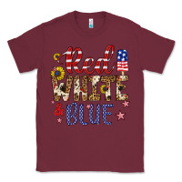 Burgundy red white and blue Classic Tee - Artiststas