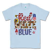 Dusty Blue red white and blue Classic Tee - Artiststas