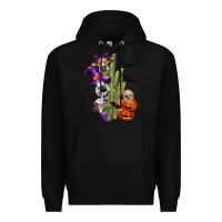 Black halloween cows Premium Hoodie - LillyAllenDesigns