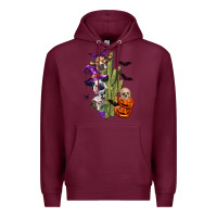 Burgundy halloween cows Premium Hoodie - LillyAllenDesigns