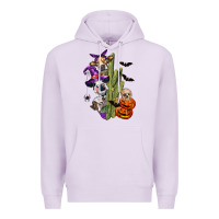 Lilac halloween cows Premium Hoodie - LillyAllenDesigns