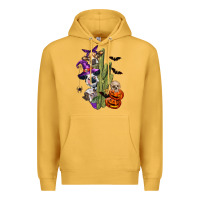 Mustard halloween cows Premium Hoodie - LillyAllenDesigns