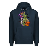 Navy halloween cows Premium Hoodie - LillyAllenDesigns