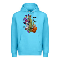 Ocean Blue halloween cows Premium Hoodie - LillyAllenDesigns