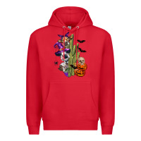 Red halloween cows Premium Hoodie - LillyAllenDesigns