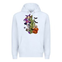 White halloween cows Premium Hoodie - LillyAllenDesigns