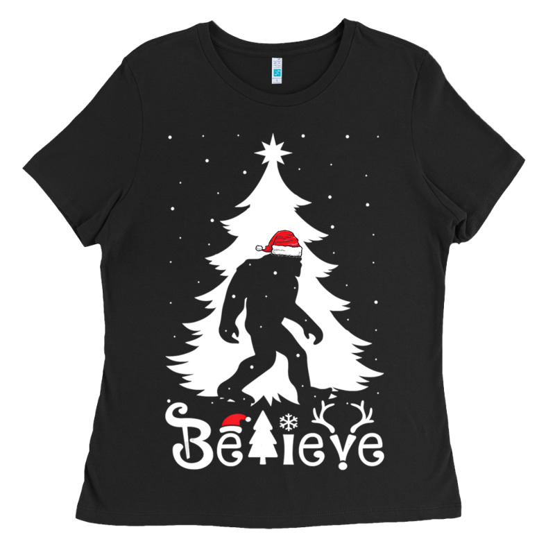 Bigfoot Christmas Shirt Ladies Tee by DesigneFamous | Teevron