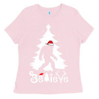 Bubblegum Pink bigfoot christmas shirt Ladies Tee - DesigneFamous