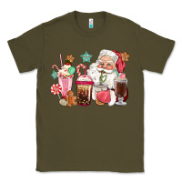 Army Green pink santa christmas santa coffe cups Classic Tee - CowGirlArtShop