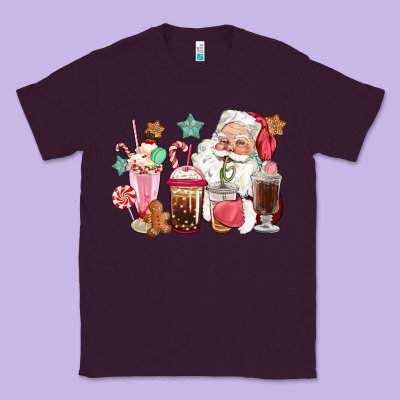 Pink Santa Christmas Santa Coffe Cups Classic Tee Designed By Cowgirlartshop