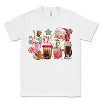 White pink santa christmas santa coffe cups Classic Tee - CowGirlArtShop