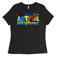 Black Autism acceptance Ladies Tee - CowGirlArtShop
