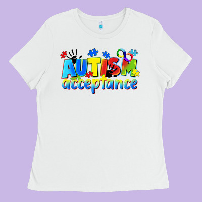 Autism Acceptance Ladies Tee Designed By Cowgirlartshop