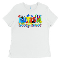 White Autism acceptance Ladies Tee - CowGirlArtShop