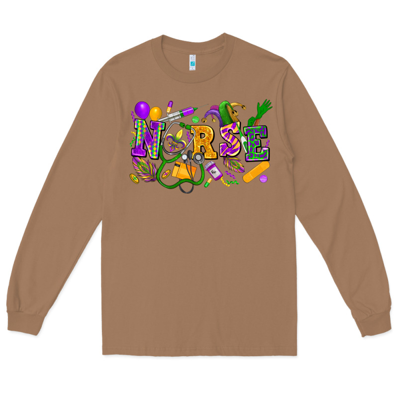 Nurse Mardi Gras Long Sleeve Tee by FaDigitalArtStudio | Teevron