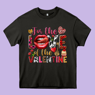 For The Love Of The Valentine Heavy Core Tee Designed By Howdyjamesfarm