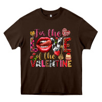 Chocolate Brown For the love of the Valentine Heavy Core Tee - HowdyJamesFarm