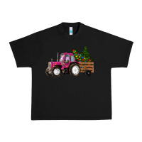 Black Pink Christmas Farm Tractor Urban Heavy Tee - RanaPortraitStore