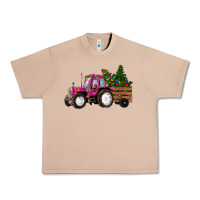 Burro Pink Christmas Farm Tractor Urban Heavy Tee - RanaPortraitStore